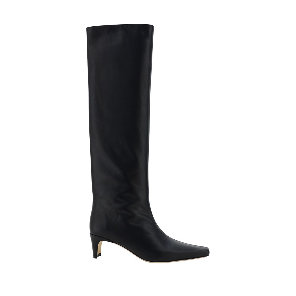 Staud Schwarze Kalbshaut Bos Taurus High Heel Stiefel